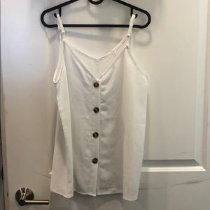 White Tank with Buttons